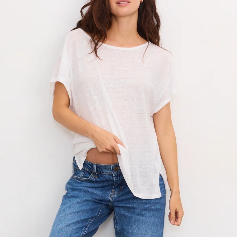 Hatch Maternity The Everyday Linen T-Shirt MSRP $98 | White | Size 3/Large